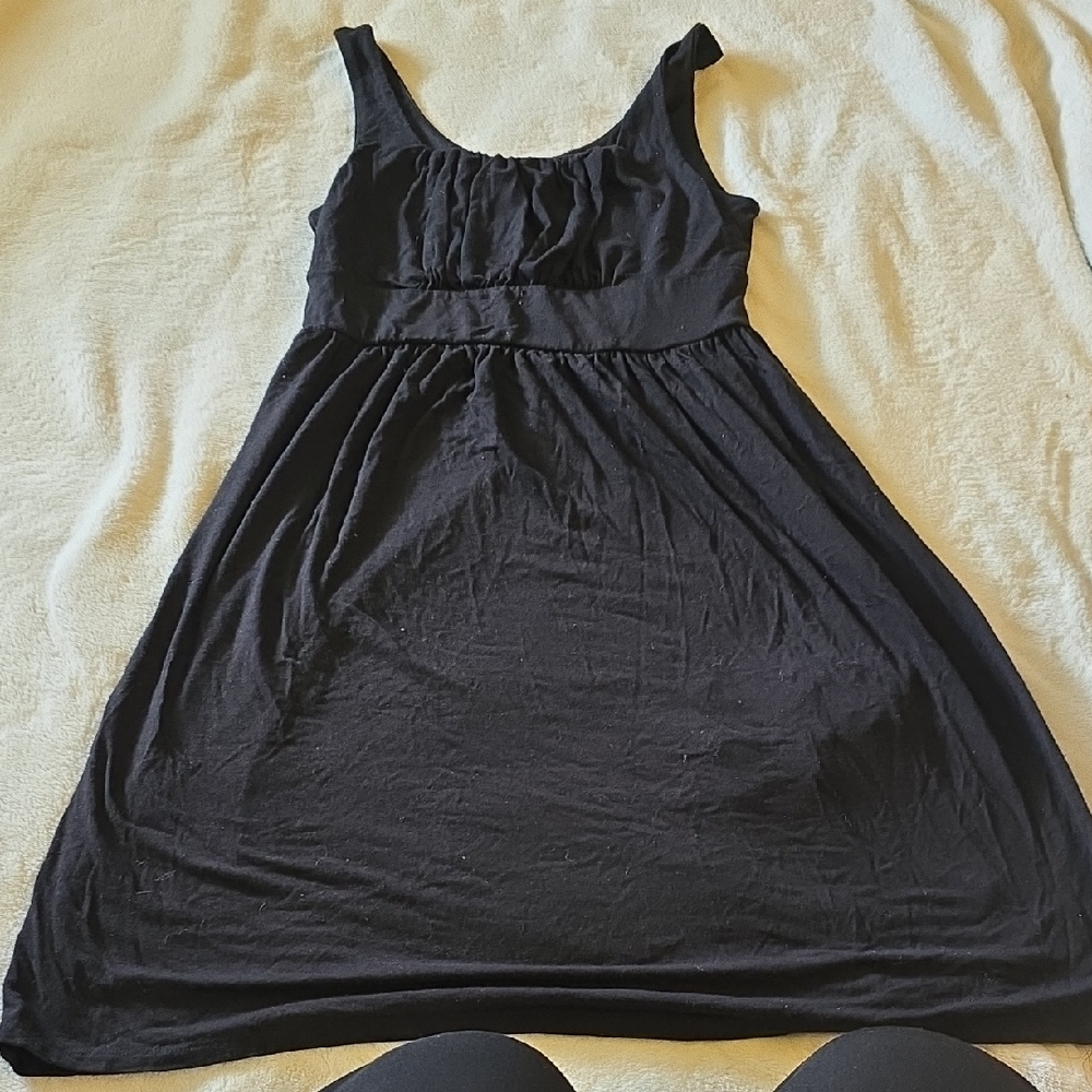 Black Sleeveless Empire Waist Dress